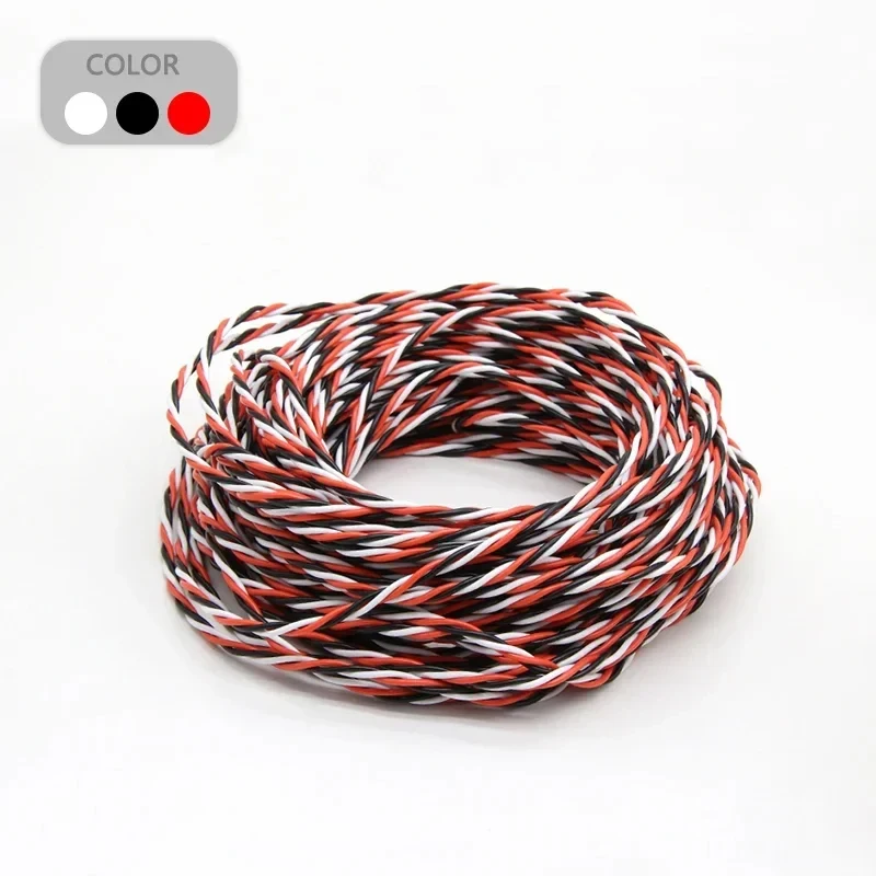 5/10M 3-Wege-Servo-Verlängerungskabel 22AWG/26AWG JR Futaba Gedrehtes Silikonkabel 30/60 Adern für RC-Flugzeug-Zubehör – Detail 7