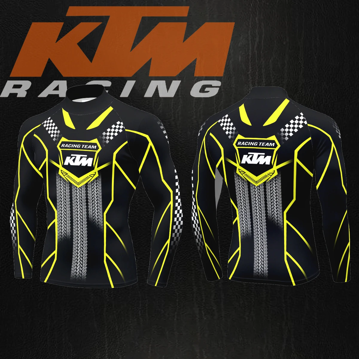 KTM Racing Team Rainbow Track Style Halfhoge kraag Heren Lange mouwen Modieus Multifunctioneel Street Cool Sport Fitness
