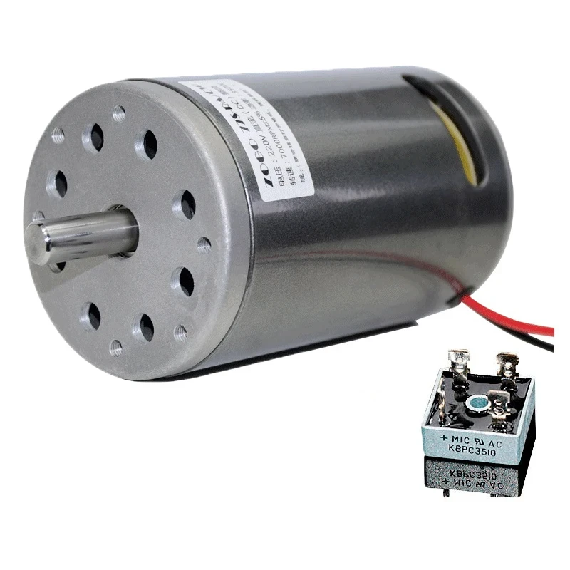 220V 300W 4200rpm DC Motor High Speed CW CCW Rotation Bearing with Fan and Rectifier Bridge