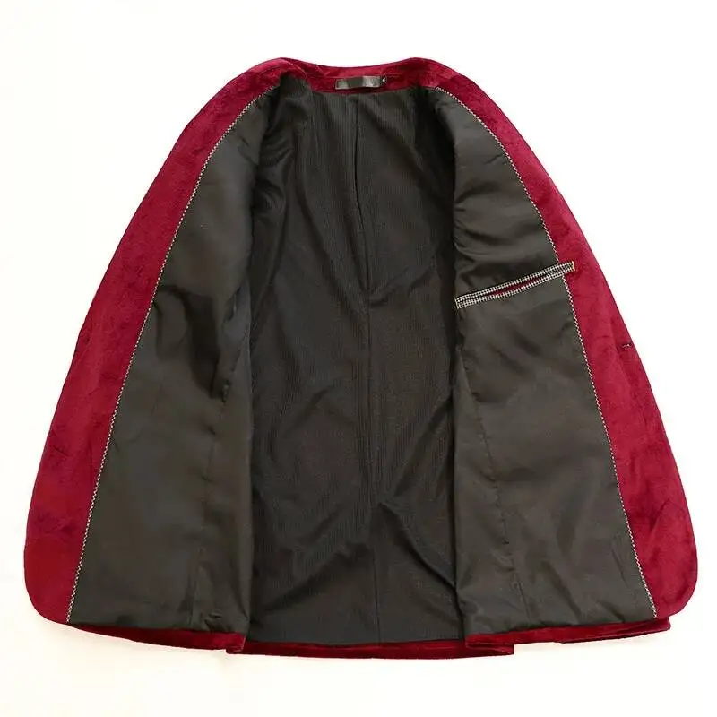 أنيق أحمر رجالي سليم صالح عارضة الحلل الأخضر أو الأسود الخيارات الأعمال الترفيه الأزرق البدلة سترة، حجم الآسيوية M-4XL #2