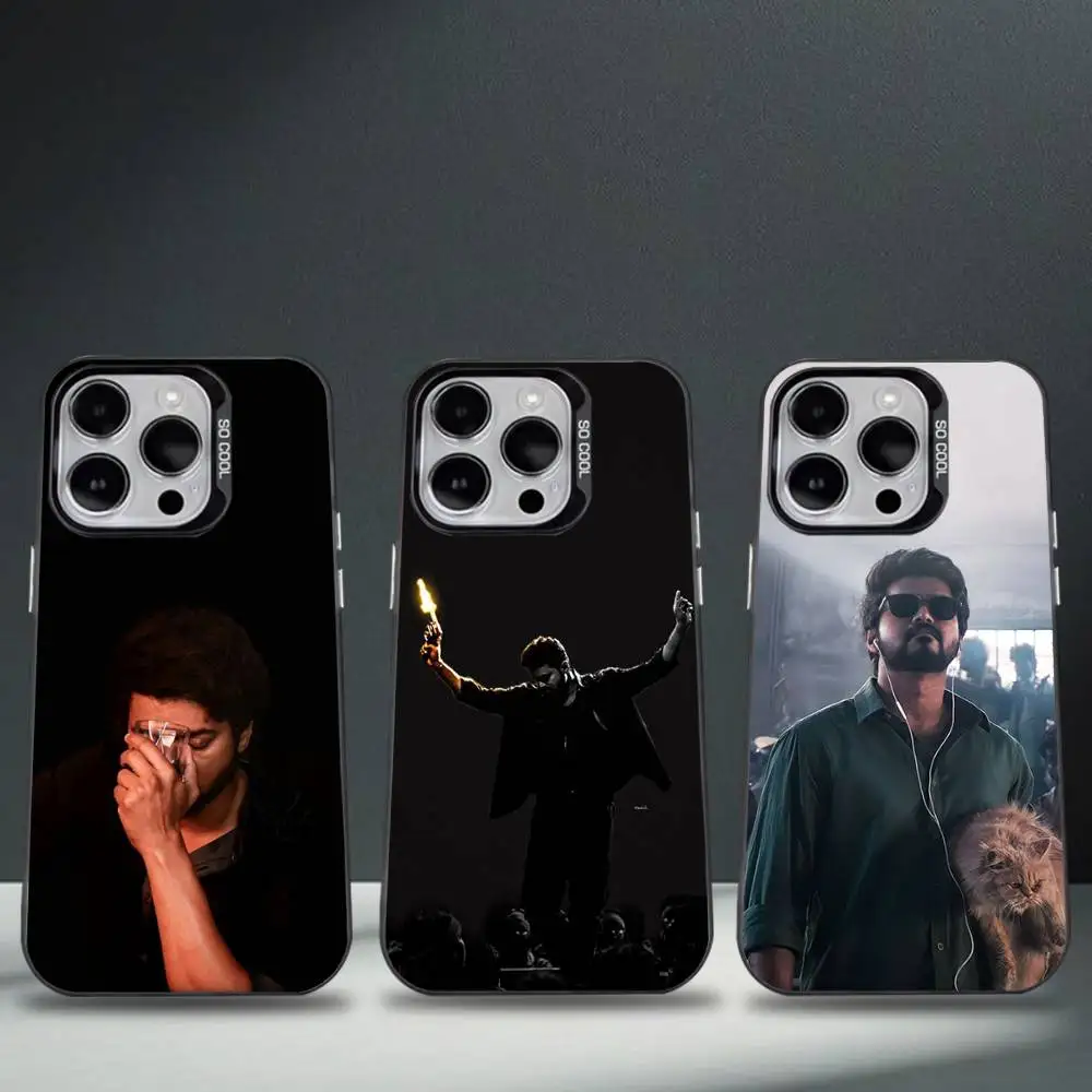 

T-Thalapathy V-Vijay Phone Case For iPhone 17,16,15,14,13,12,11,Pro,Max,Plus,E,Air,Mini Black Tpu Cover