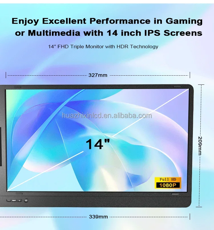 Triple Laptop External Monitor 14