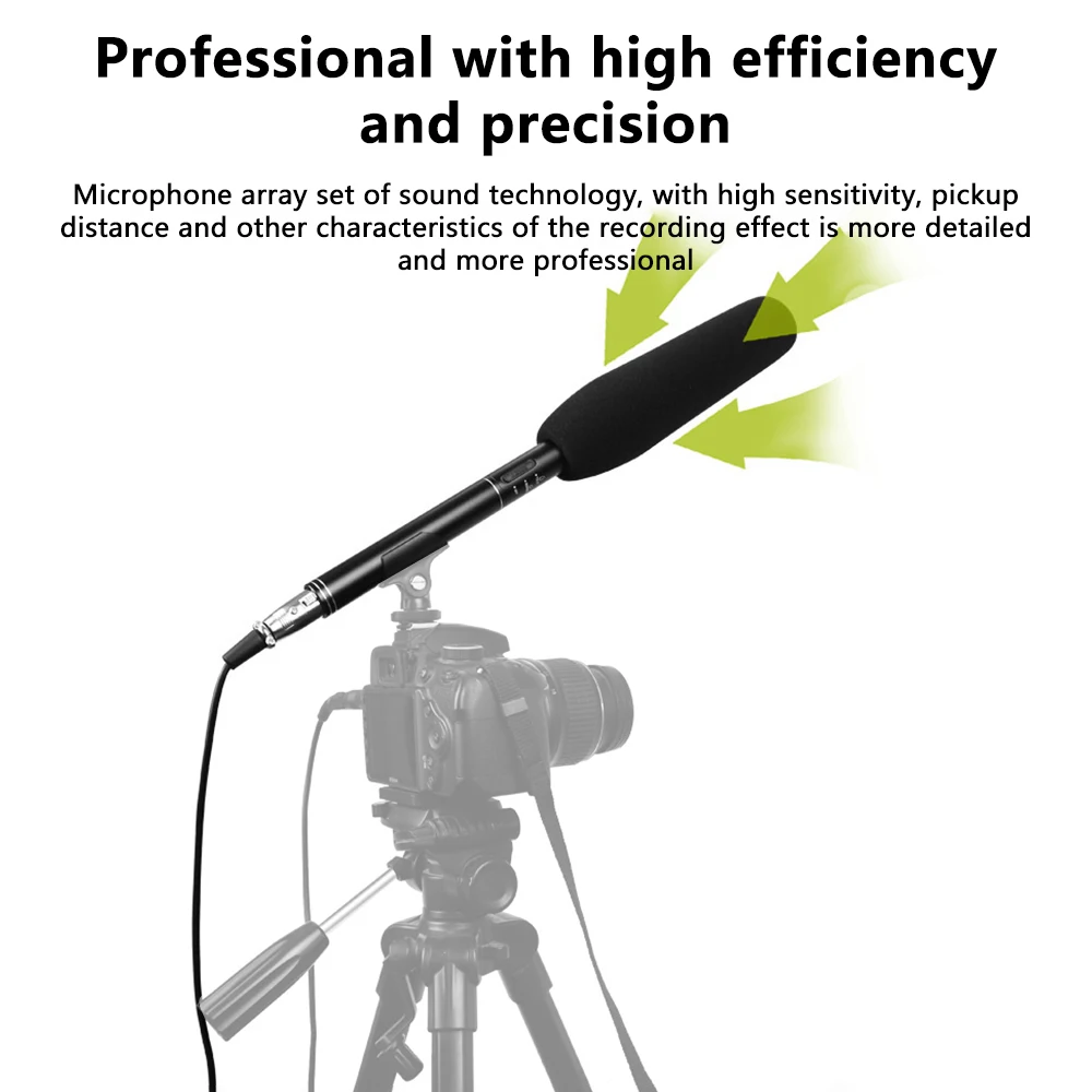 Professional Condenser Microphone Meeting Interview Recording Vlog Live Mic Super-Cardioid For Sony DSLR Camera Camcorder