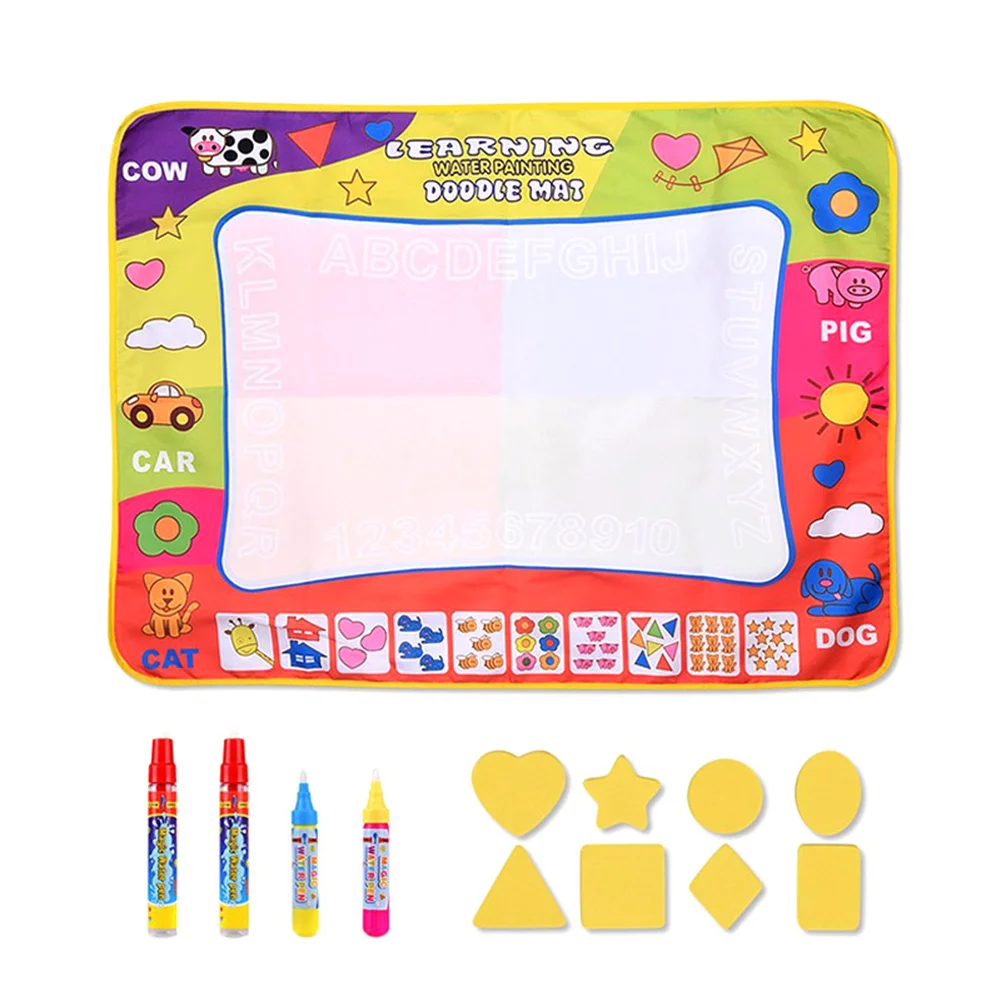 Water Drawing Mat Large  Mat Painting Board Writing Mats with 4 Pens 8 Molds Kids Learning Toy Children Student