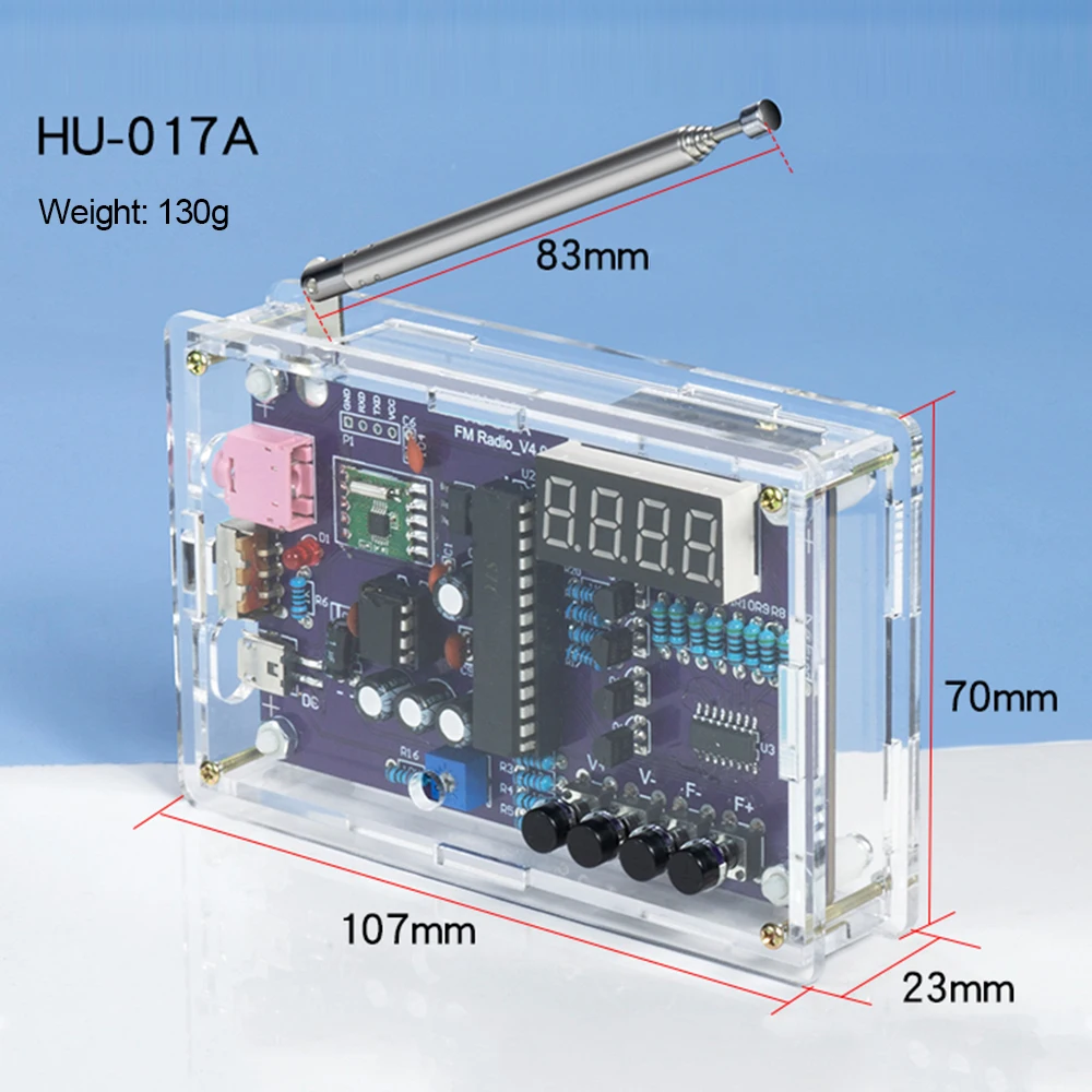 HU-017A RDA5807S Radio Kit FM Electronic DIY Parts 87-108MHz STC15w Radio Module TDA2822 Amplifier DIY Electronic Learning Set