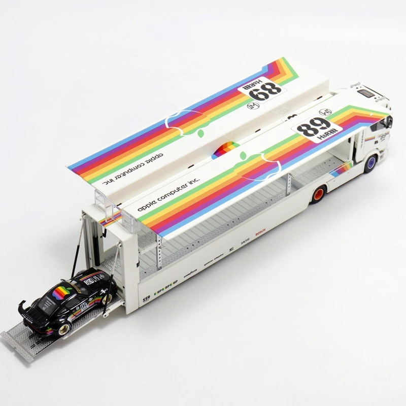 جديد Kengfai & Maxwell طبعة مخصصة 1:64 S730 V8 ذات طابقين الجناح مركبة مواصلات أبل رسمت سبيكة نموذج ألعاب مخصصة الهدايا #3