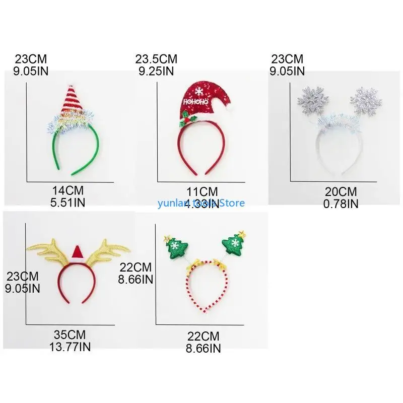 Set fascia per testa Natale da 50 libbre 6 adulti vestiti per i capelli accessori per capelli per le forniture da