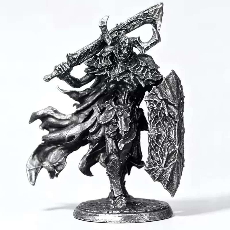 Undead Knight Metal Miniature Figurine, Fantasy Monster Desktop Ornament, Tabletop Wargame Collectible Model, Gift for Boyfriend