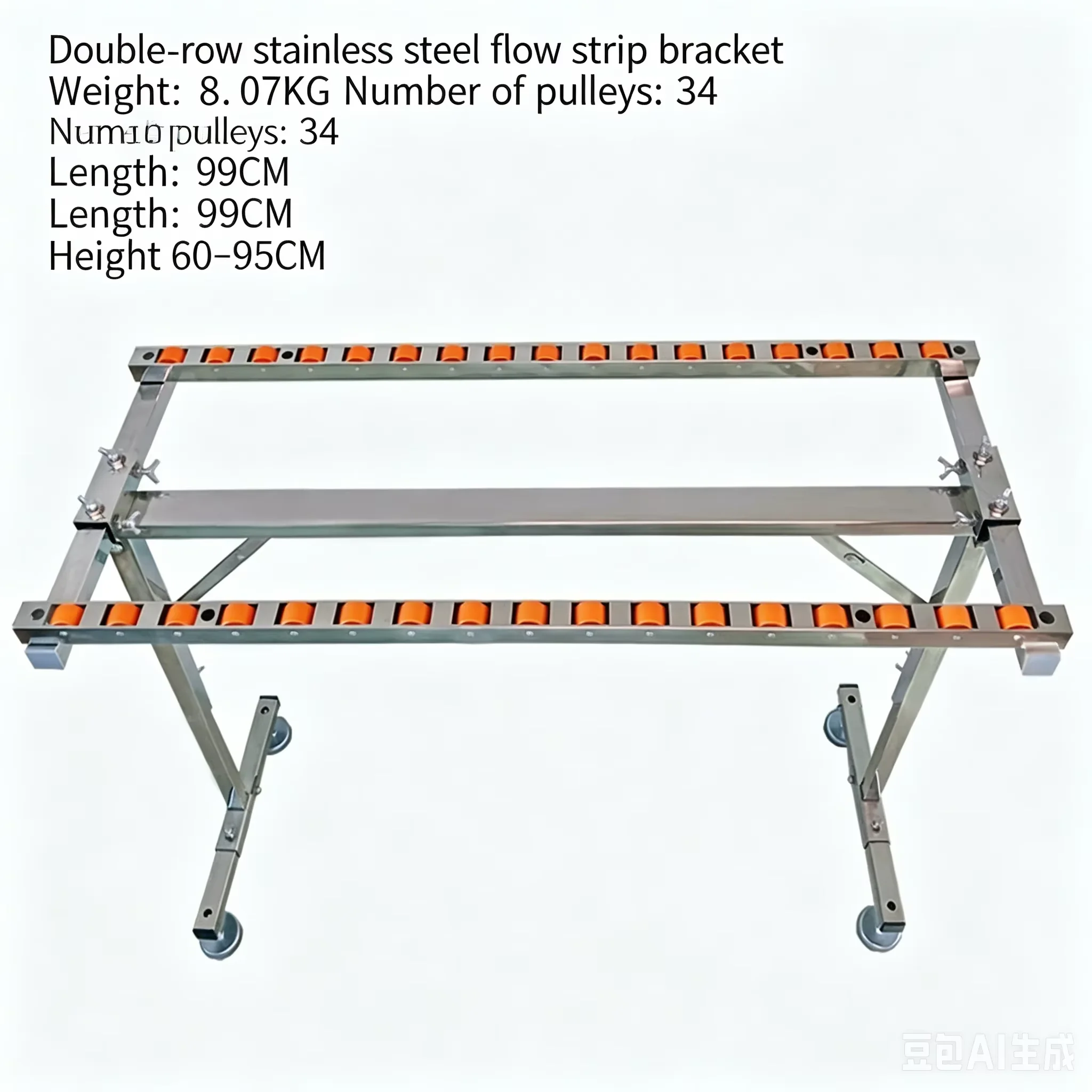 Wood Cutting Bracket With Roller Folding Adjustable Height Double Row Transport Pulley Saw Table Transport Support Frame
