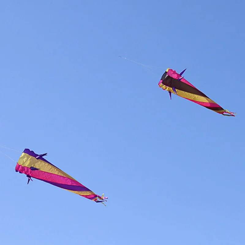 레인보우 행어 회전 꼬리 연, 날고 찢어지기 쉬운 부드러운 해변 연, Cometa Gigante Pipa 전문 연, 2X1.4M