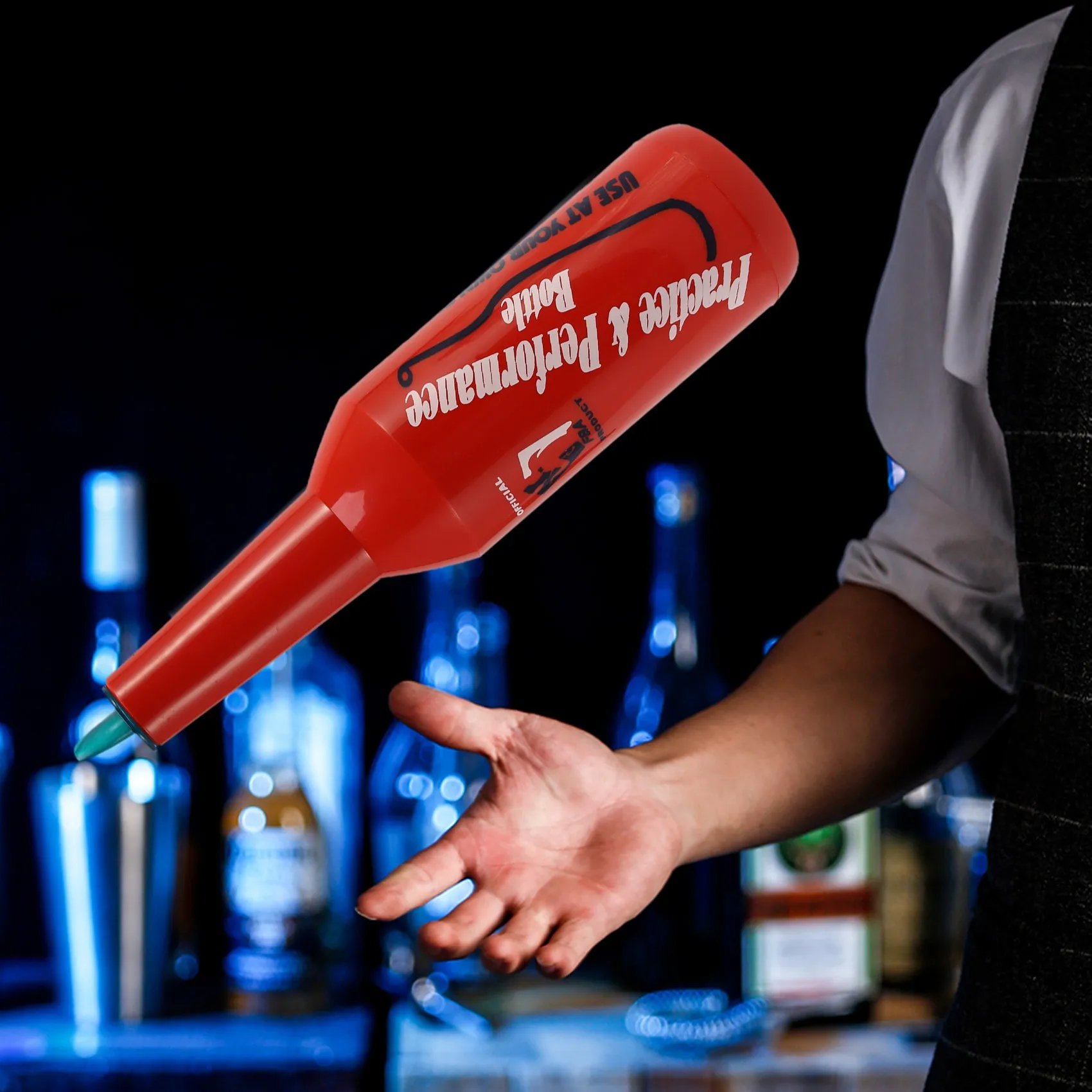 

A44M Flair Bartender Bartending Practice Bar Pub Bottle Wine Cocktail Shaker - Red