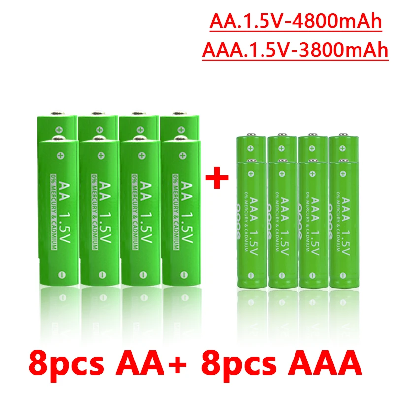 بطارية قلوية قابلة لإعادة الشحن ، 3800mAh ، 4800mAh ، AA ، 1.5V ، AAA