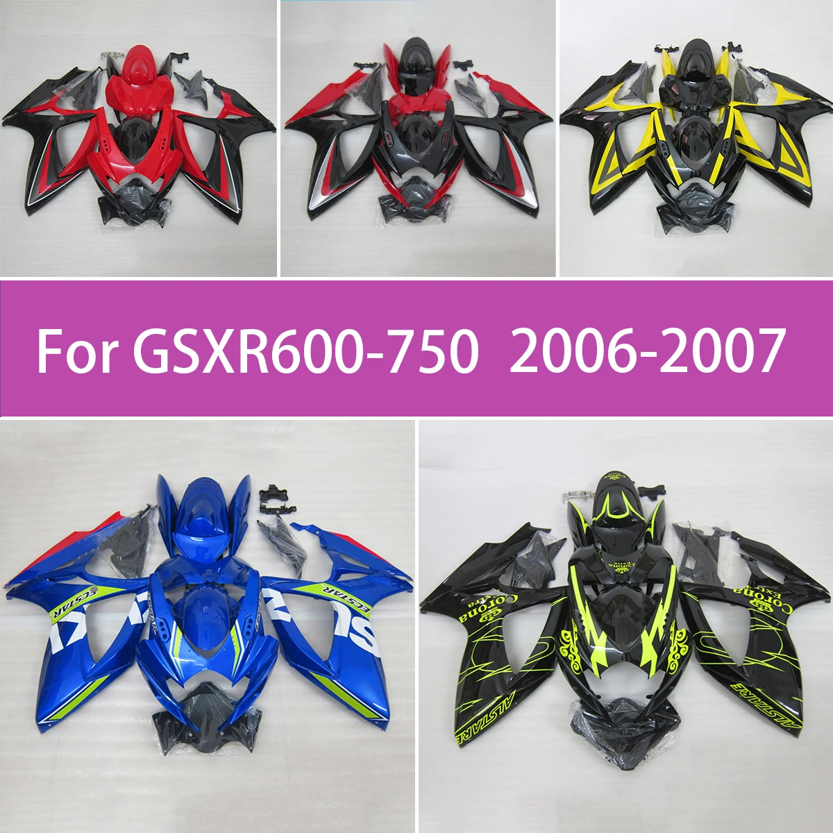 Carenados duraderos para Suzuki GSXR600 2006 2007 750 Kit de carenado de esquemas de colores personalizables 06 07 GSXR600 GSXR750