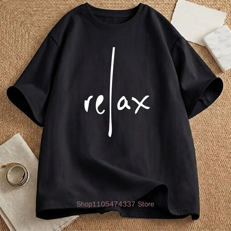 Camisetas Reax Print para mulheres e homens, verão, casual, minimalista, moda solta, alta qualidade, confortável, gola redonda, manga curta