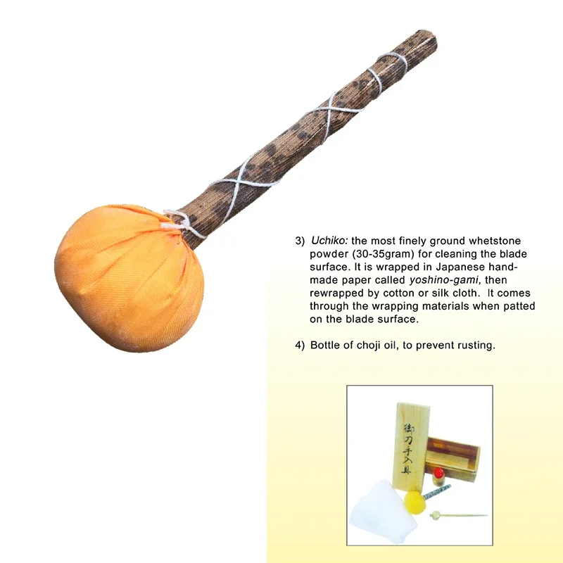 Uchiko, Powder Ball,Cleaning Samurai Sword Blade, Cleaning Kit, Professional Maintenance Maintain Kit For Japanese Sword