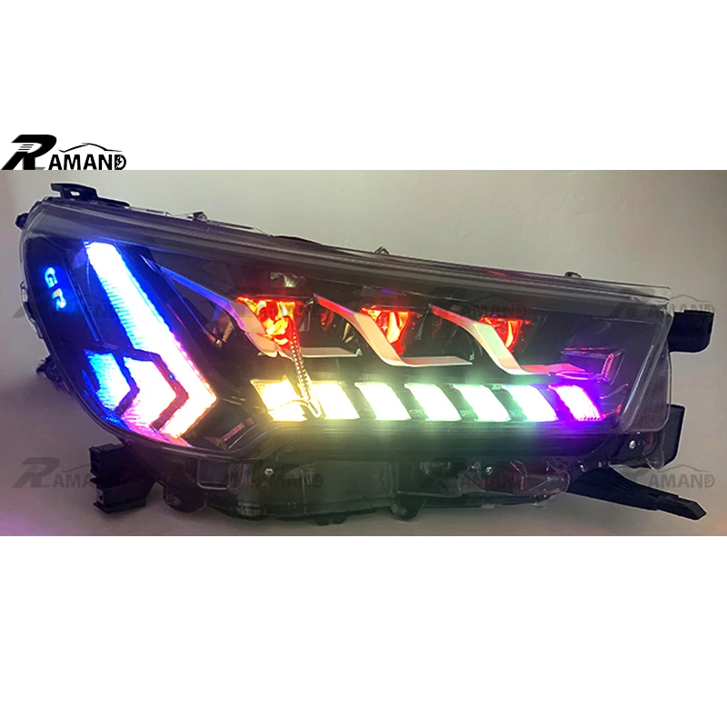 

Оптовая продажа фар RGB для Hilux Revo 2021 + модифицированная светодиодная система освещения, аксессуары для фар Revo 2021