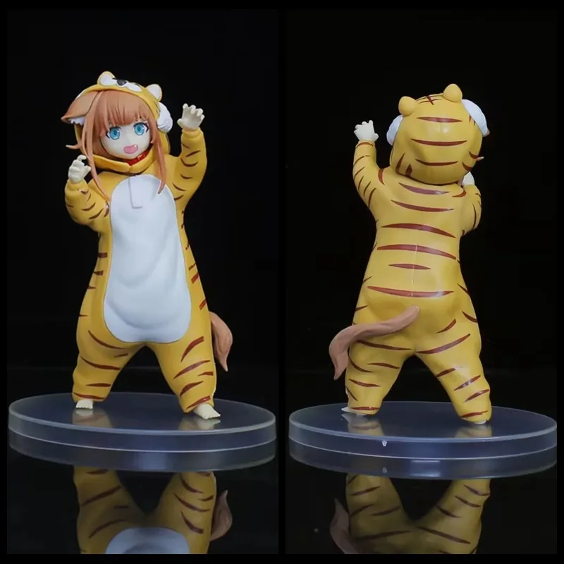 Anime peripheral figure My cat is cute girl cat yellow Bean flour Tiger pajamas doll box by hand do boys and girls holiday gifts