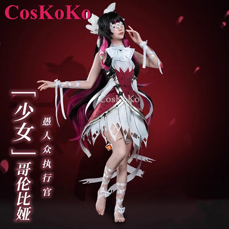 CosKoKo Columbina Cosplay Anime Game Genshin Impact Costume Sweet Elegant Uniform Dress Halloween Party Role Play Clothing S-XL