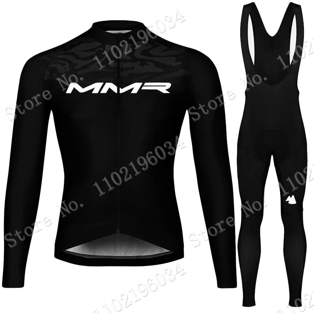 Cycling Jersey MMR Team 2023 Set Red Cycling Clothing Spanish Long Sleeve Mens Bike Thermal Jacket Suit MTB Road Race Maillot