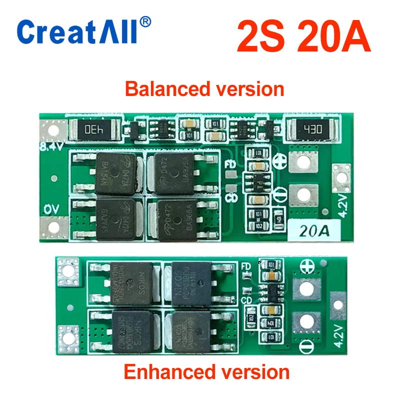10PCS 2S 20A Li-ion Lithium Battery Charger Protection Board PCB BMS For 20A Current Drill Motor 8V 9V Lipo Cell Module Enhanced