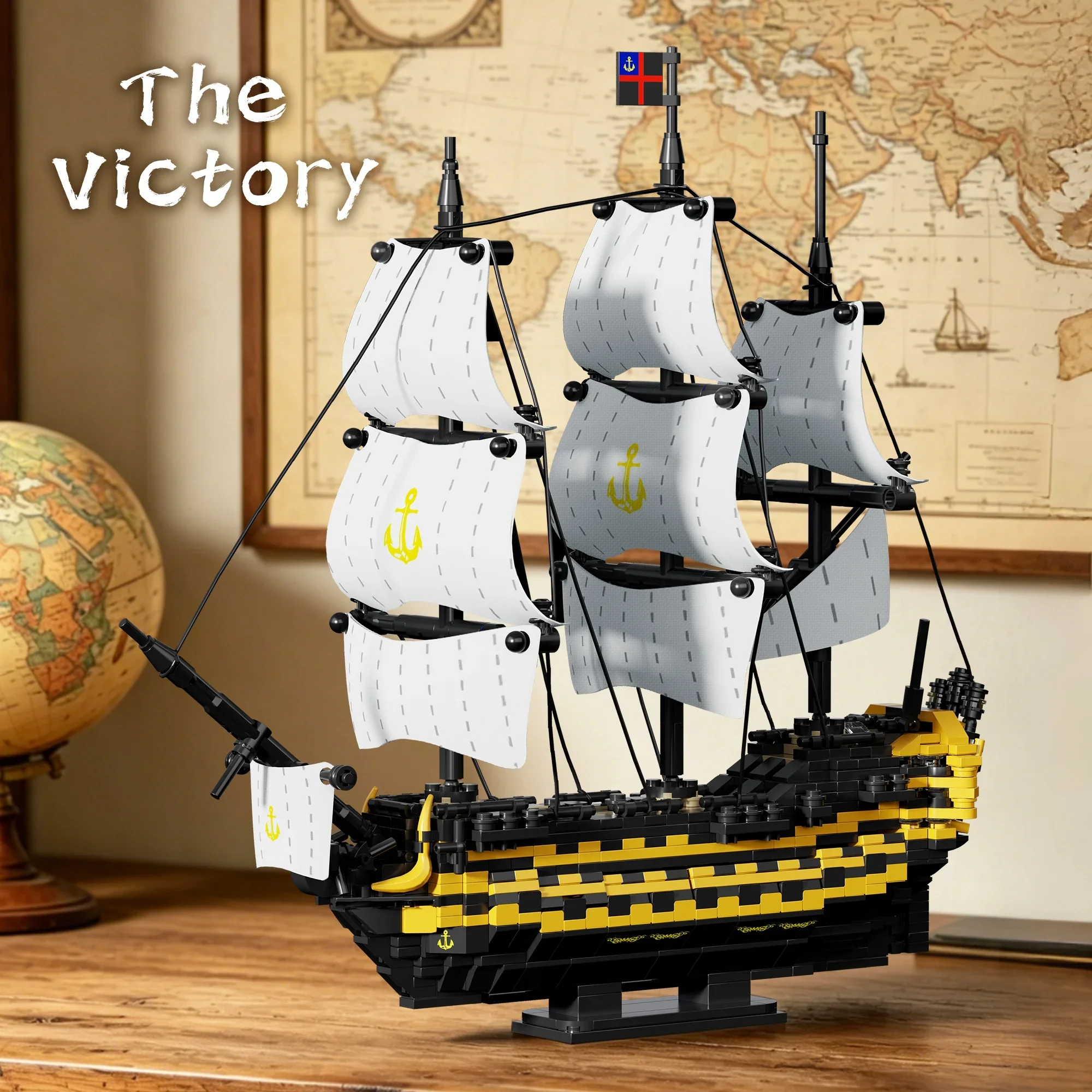1045-pcs-moc-the-victory-ship-building-blocks-sailing-vessel-model-brick-nautical-display-collectible-home-decor-gift-for-adults