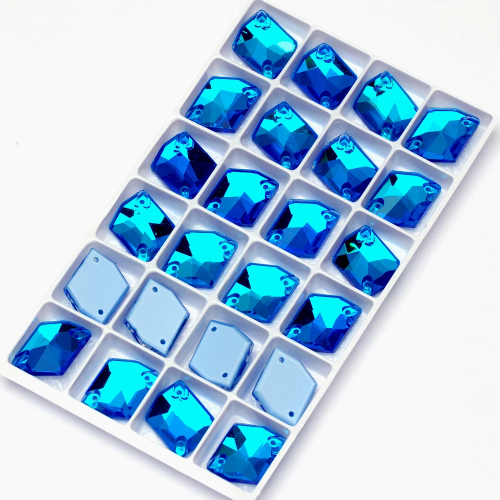 Cosmic K9 Trilliant Glas-Strasssteine mit abgeschrägter Rückseite, elektrisch glänzende Farben, aufnähbare Kristalle für Kleidungszubehör – Detail 17