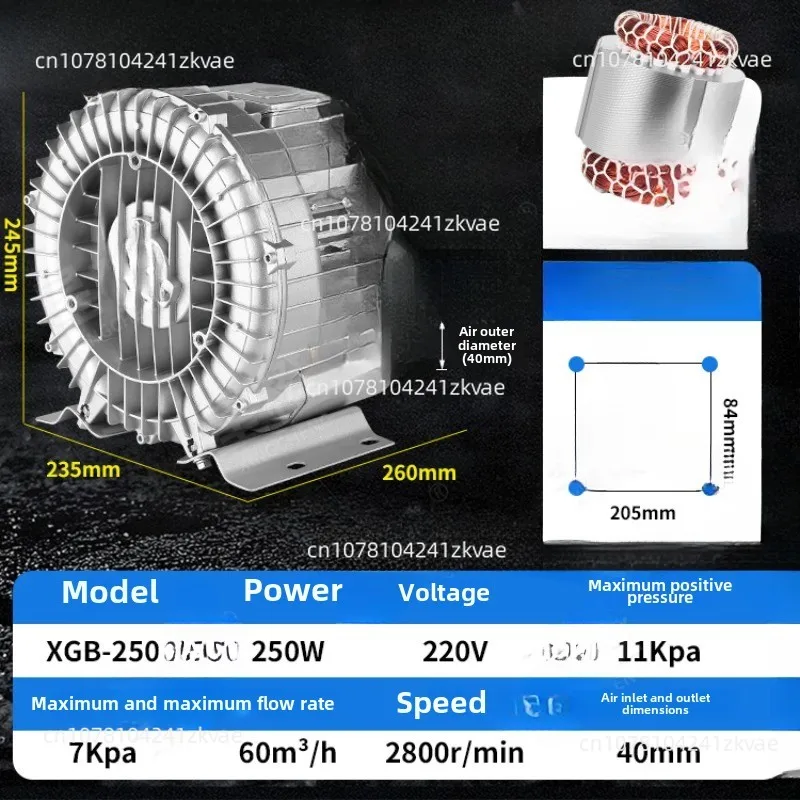 High Pressure Vortex Blower Increasing Pump Roots Turbine 220V High Power Strong Suction Industrial