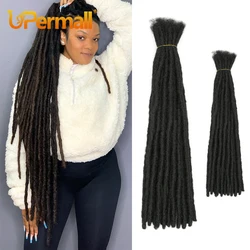 Upermall-extensiones de cabello humano 100% Remy Locs para hombre y mujer, pelo de ganchillo de Rastas, cabeza completa de 0,6 Cm, 8-26 pulgadas, 40-70 Uds.