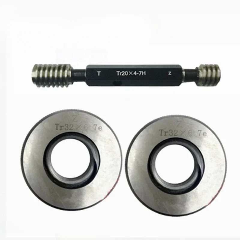 Trapezoidal thread plug ring gauge Tr10 12 14 16 18 20x2x3x4 7H 8H 8e 7e spline screw Tr plain plug O ring gauge GO NOGO gages