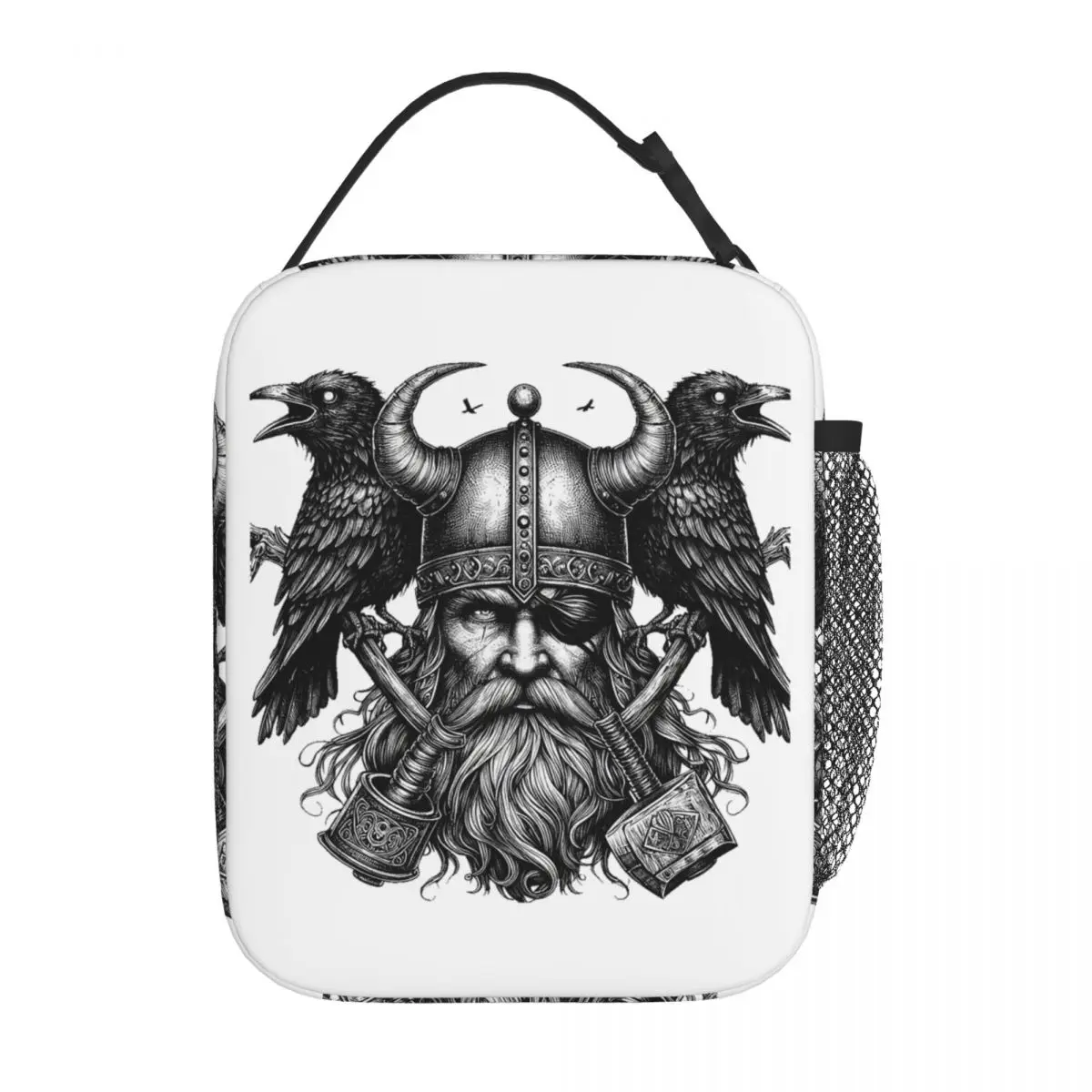 Odin Vikings Viking Legend Norse Mythology Rune Insulated Lunch Bag for Women Kids Portable Food Boxes Thermal Lunch Box Tote