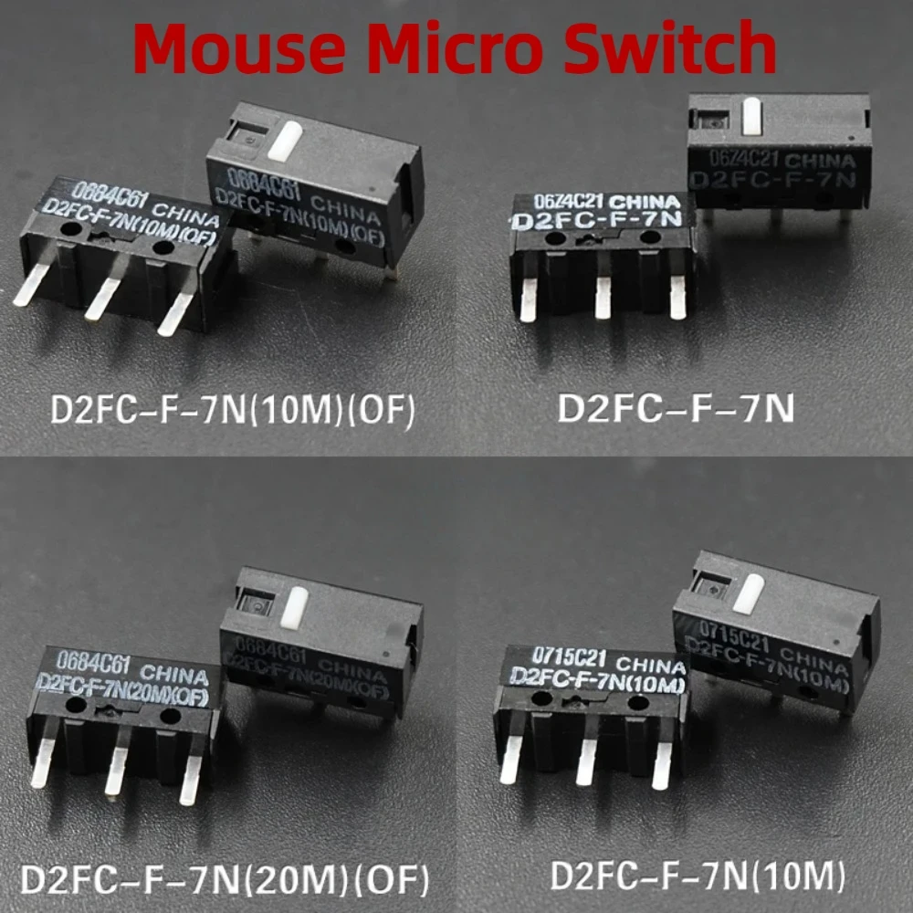 2Pcs Mouse Micro Switch D2FC-F-7N 10M 20M OF for Logitech Mouse Microswitch D2FC-F-K 50M 60MN D2F-F-3-7 D2F-F