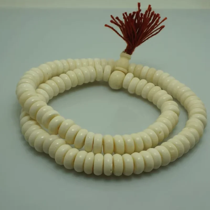 

Chinese Xizang Nepal 108 10.5mm Handmade Yak Bone Buddha Beads