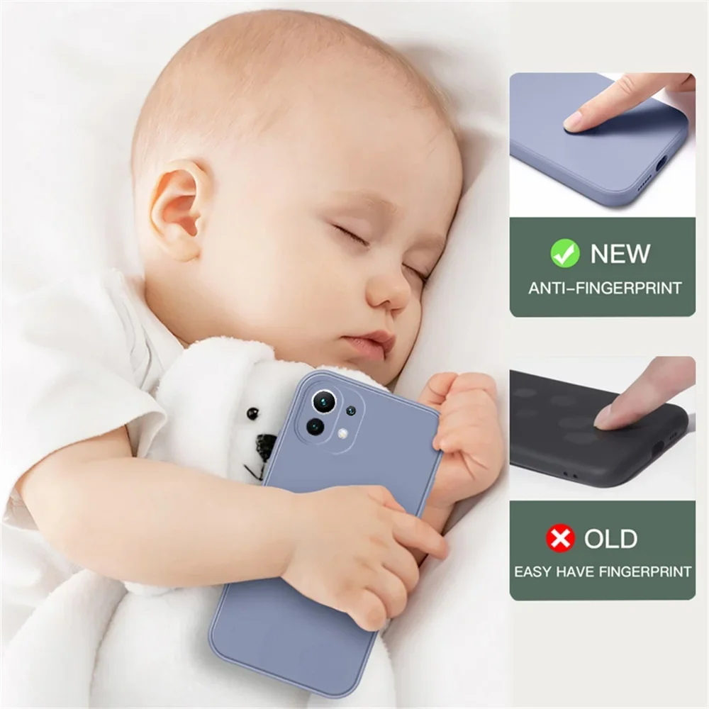 Funda de silicona líquida cuadrada Original para Xiaomi Mi 11 11T 11X Pro Ultra Lite NE 5G, Funda protectora trasera Mi11 T 11Lite 11i