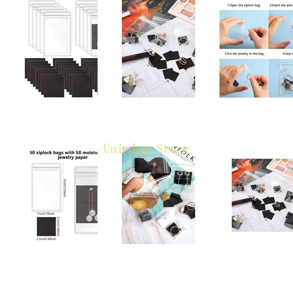 

40 ГБ, 100 шт., полоски с защитой от потускнения и прозрачными пластиковыми пакетами, набор ювелирных изделий для защиты