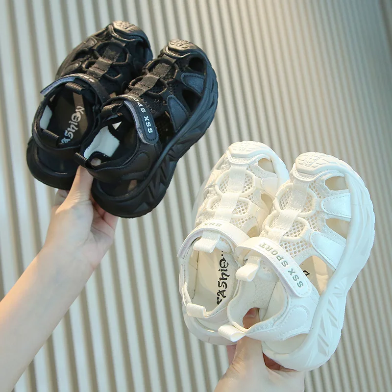 

Kids Mesh Sport Sandals Summer Breathable Boys Girls School Running Shoes Lightweight Non-slip Children Causal Sandals Hook Loop