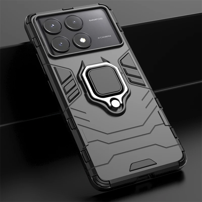 For Poco X6 Pro 5G Case Shockproof Armor Magnetic Stand Ring Phone Back Cover For Poxo Poko Little X6Pro X 6 Pro PocoX6Pro Funda