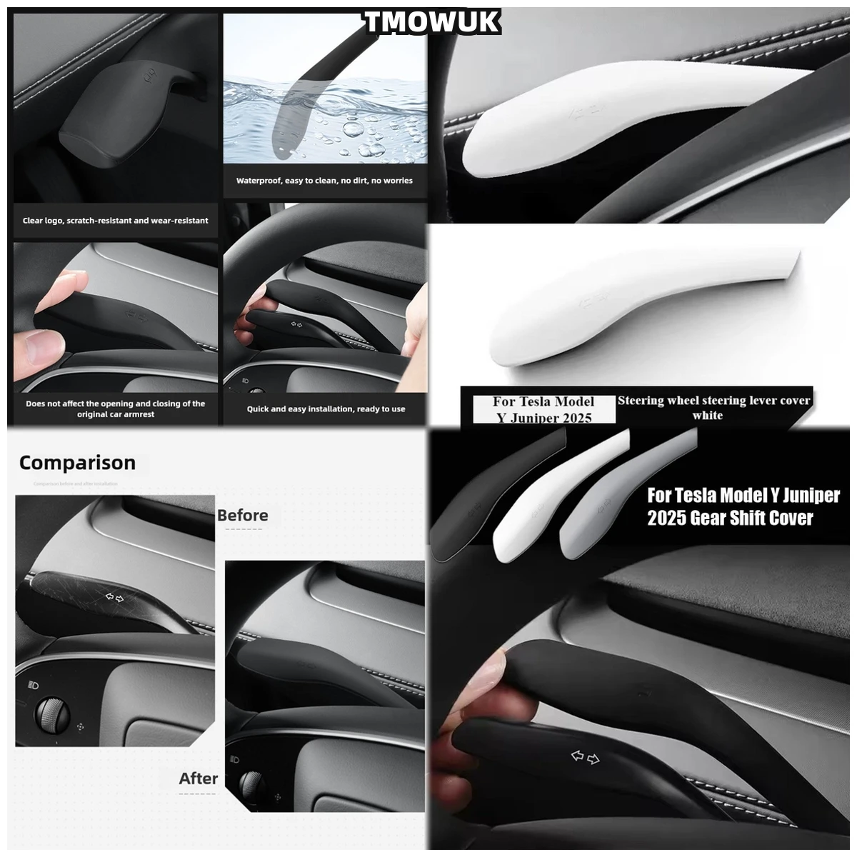 

Functional Steering Lever Cover For Tesla Model Y Juniper 2025 Gear Shift - Interior Accessories