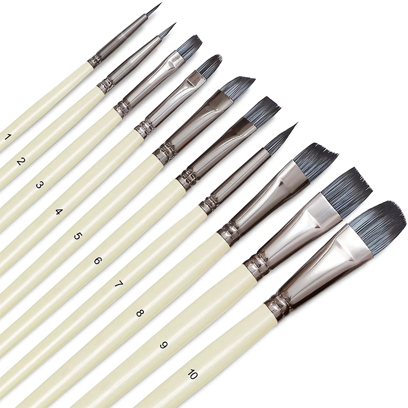 

10pcs Artist Paint Brushes Set Professional Miniatures Painting Kits With Anti-Shedding Nylon Hair Tips Paintbrushes