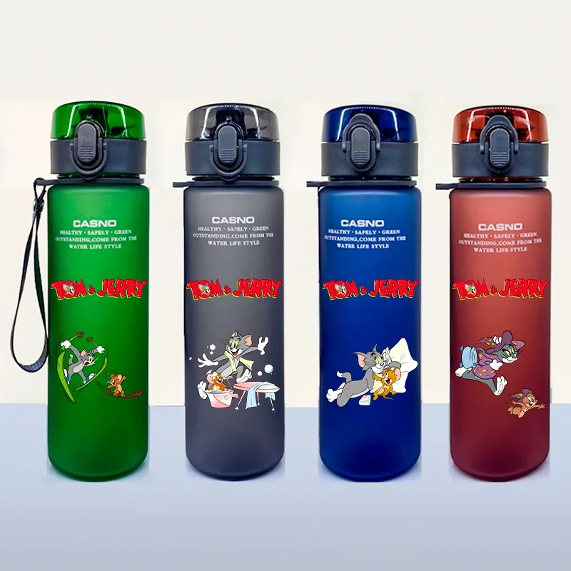 560ML Tom and Jerry Cartoon Large Capacity Portable Water Cup Outdoor Sports Travel Water Bottle Children's Festival Gift