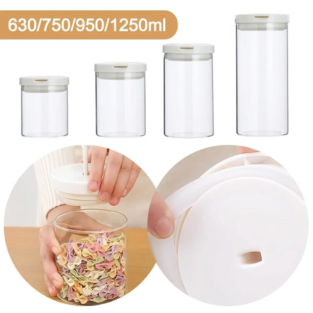 

Cylindrical Tea Storage Glass Jar Transparent with Lid Milk Powder Can Leakproof Moisture Proof Multigrain Storage Bottle