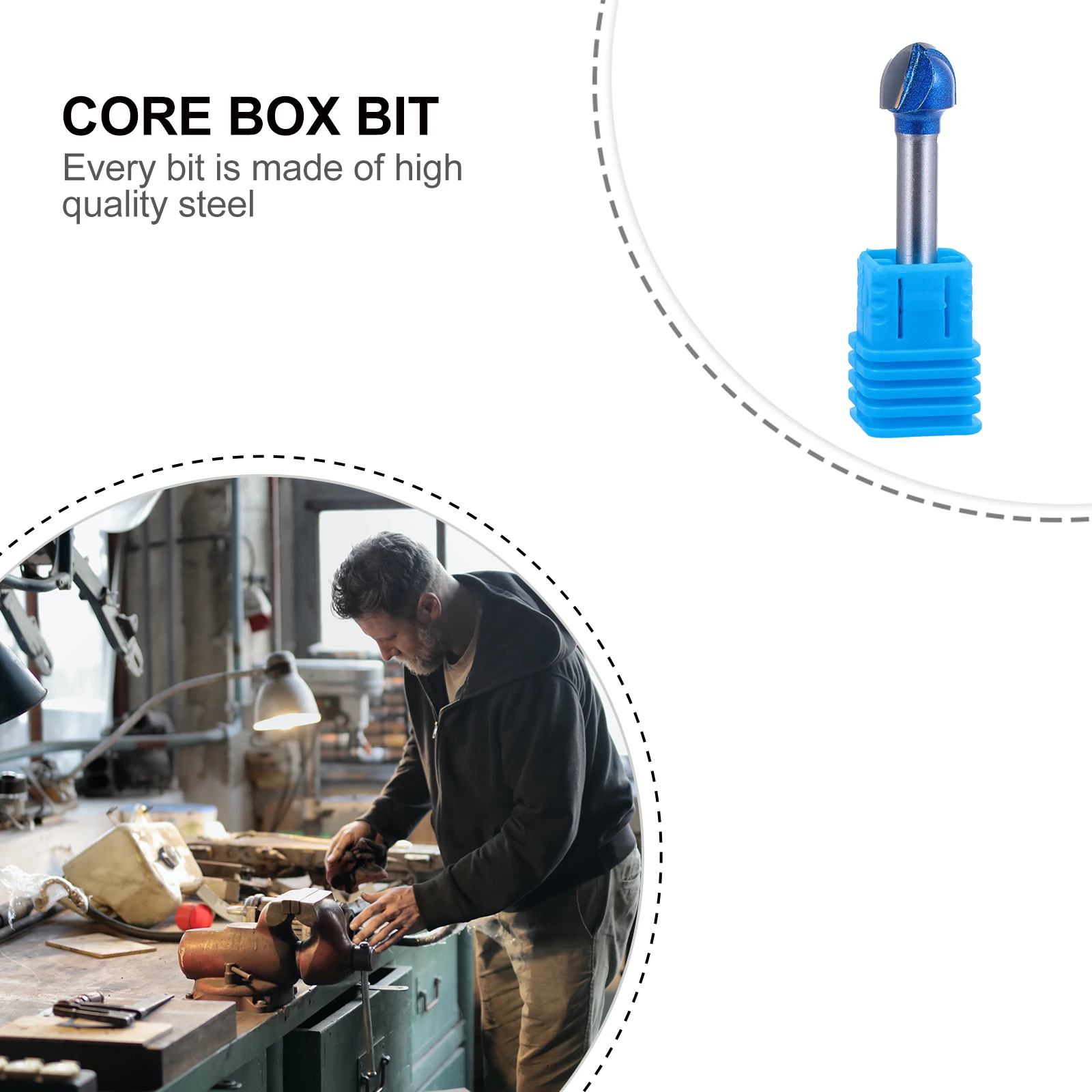 

4pcs Carbide Round Nose Router Bit Woodworking Tool Double Flute Design Anti-Kickback Cnc Cutter For Hardwood Plywood Radius