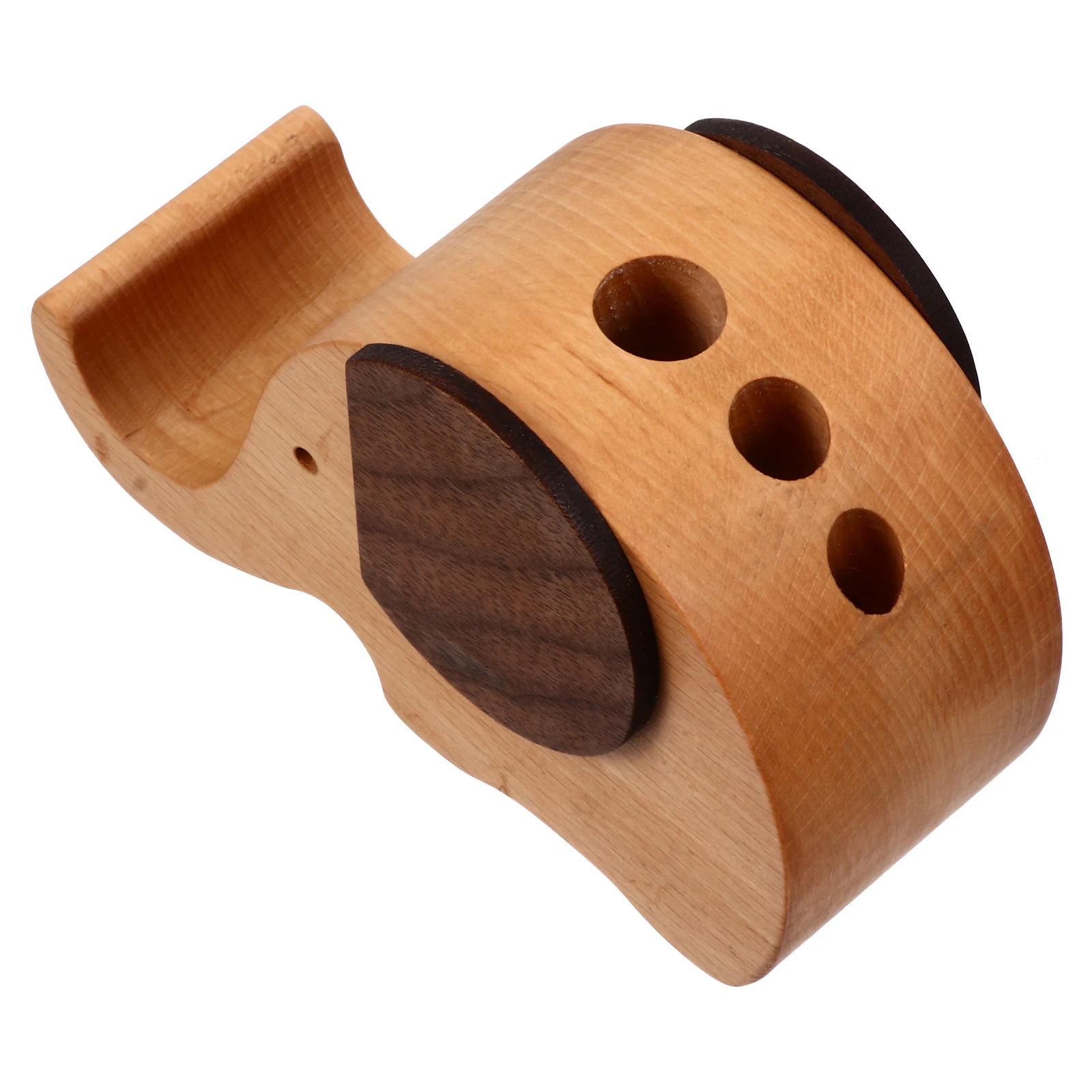1pc Wooden Phone Elephant Pen Holder Desk Organizer Pen Container Tablet Bracket Lightweight Home Office Use