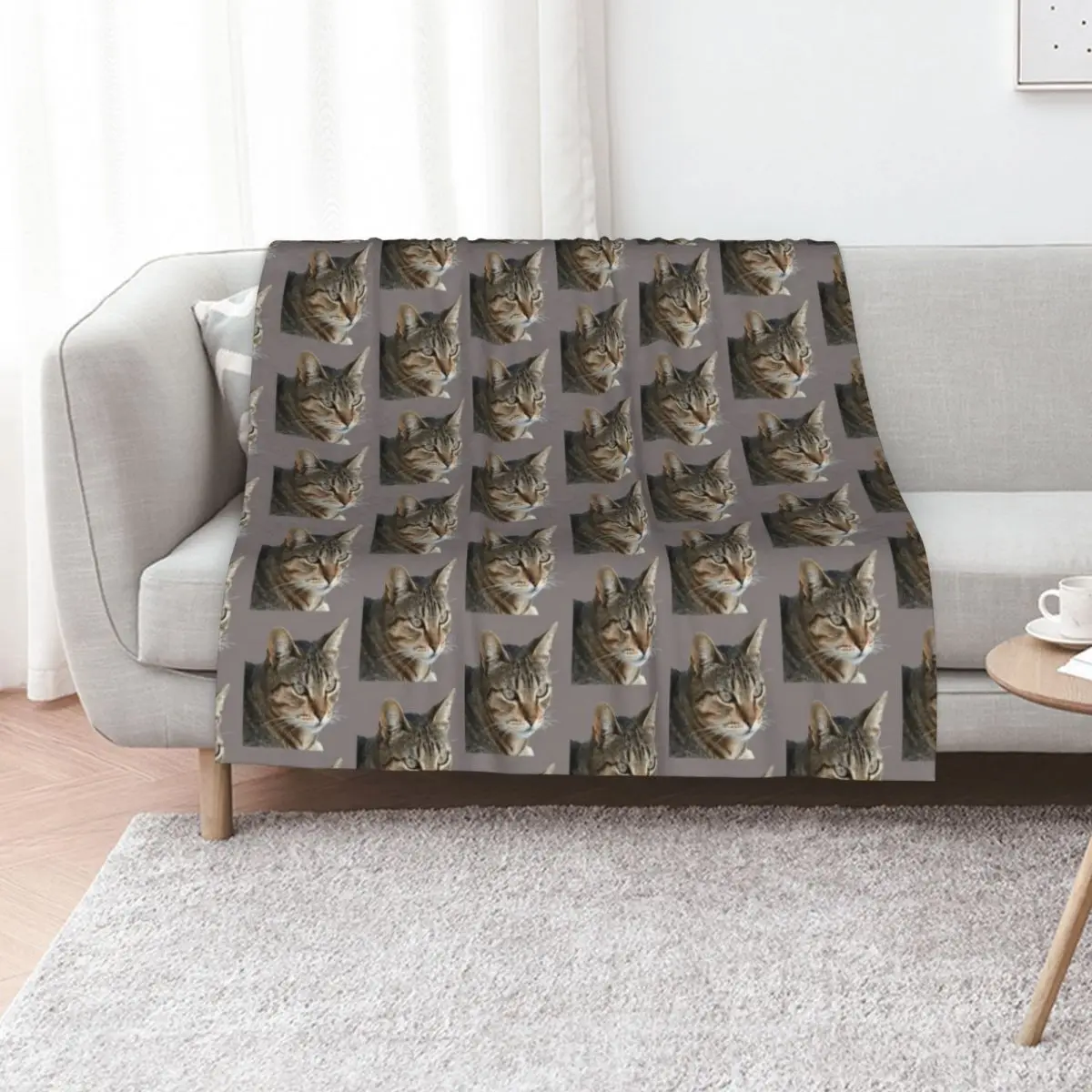Stunning Tabby Cat Close Up Portrait Vector Isolated Throw Blanket Hair Baby Summer Single Blankets For Bed Blankets