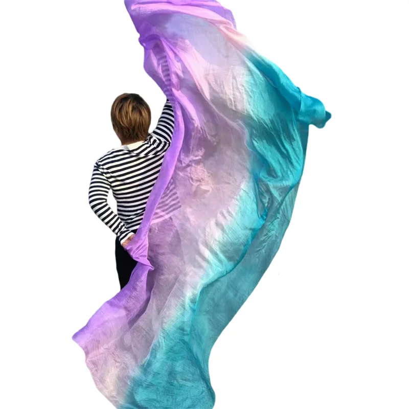 النساء الرقص الشرقي الحرير الحجاب الحرير الحقيقي اليد رمي الرقص وشاح العبادة الكنيسة الثناء الدعائم فلوي التدرج مخصص 250 270 300 سنتيمتر