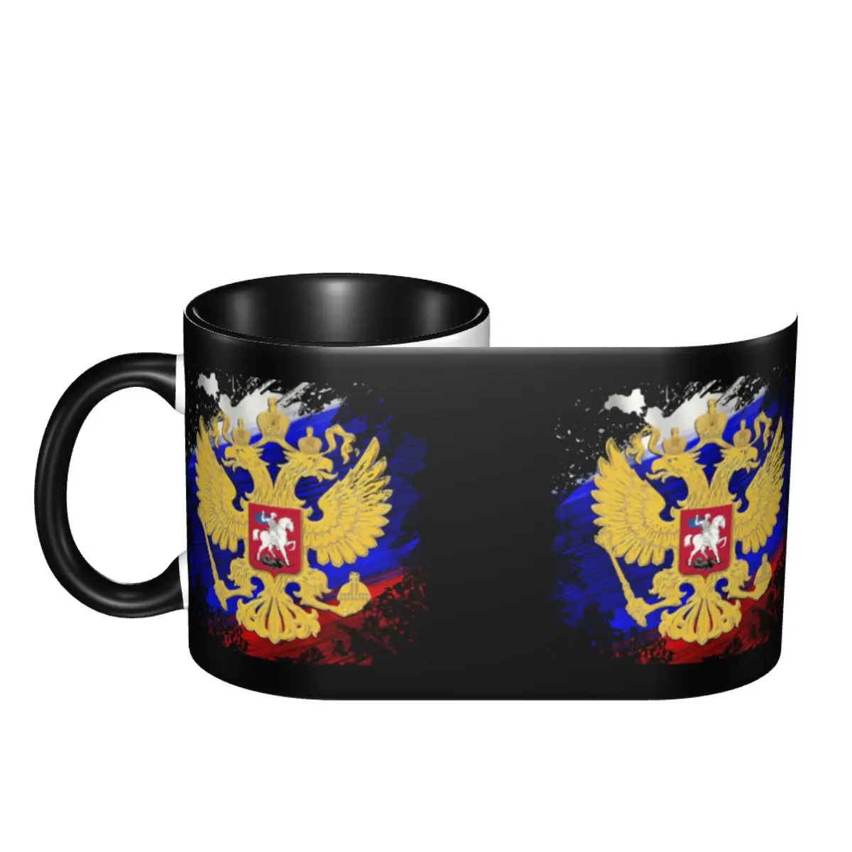 Russian Eagle Coat Of Arms Coffee Mugs DIY Personalized Russia Flag Ceramic Milk Tea Mug view 3