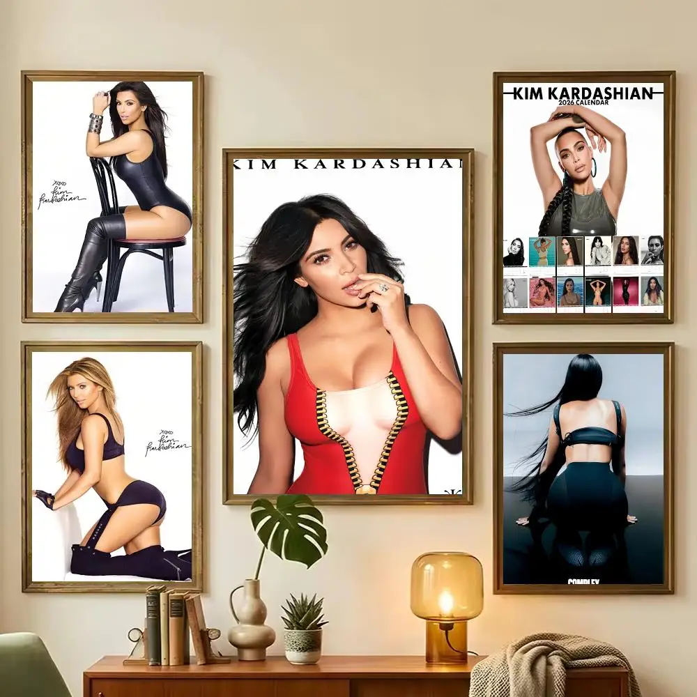 K-KIM K-KARDASHIAN Painting Calligraphy Stylish Wall Art Poster, Bedroom Living Room Home Decor Gift