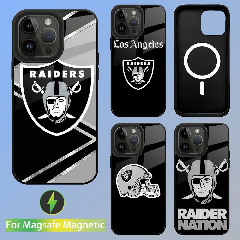 Oakland Raiders Phone Case For iPhone 15,14,13,12,11,Plus,Pro,Max Mini Magsafe Magnetic Wireless Charging