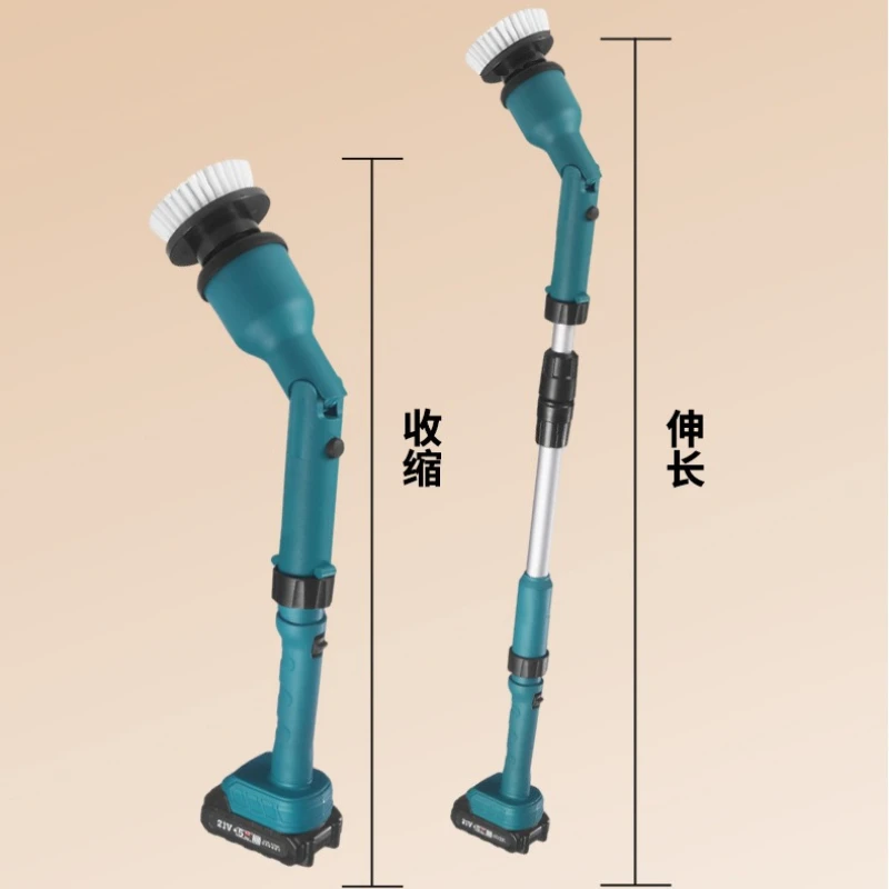 Wireless Long Pole Electric Scrub Brush, Multifunctional Handheld Cleaning Device for Bathroom Tile Kitchen