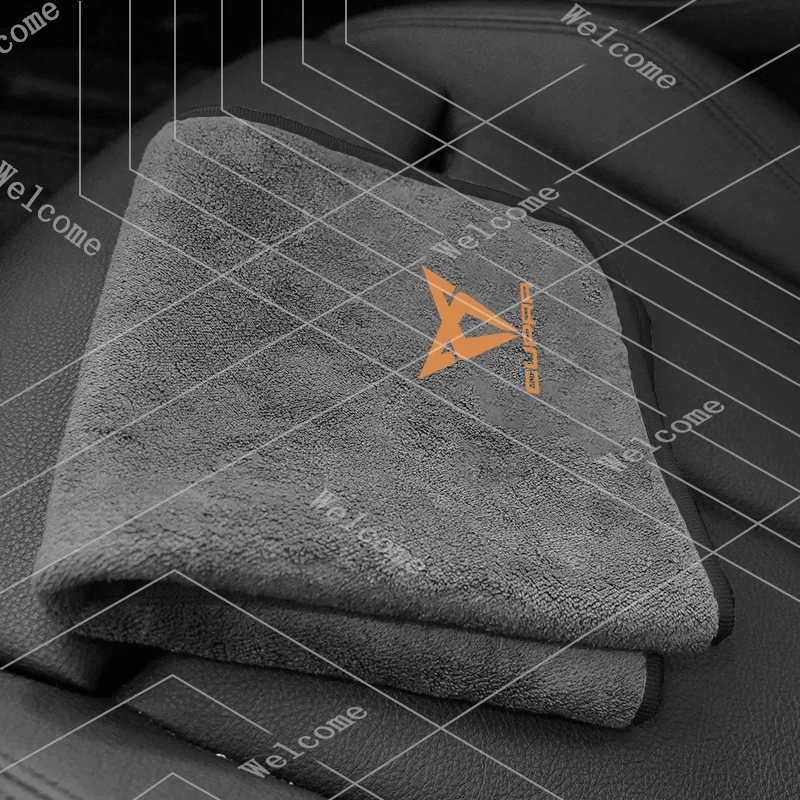 Toalla de microfibra para lavado de coches, paño de limpieza y secado para emblemas de coches, para Seat Cupra Raval Born Leon Formentor Ateca