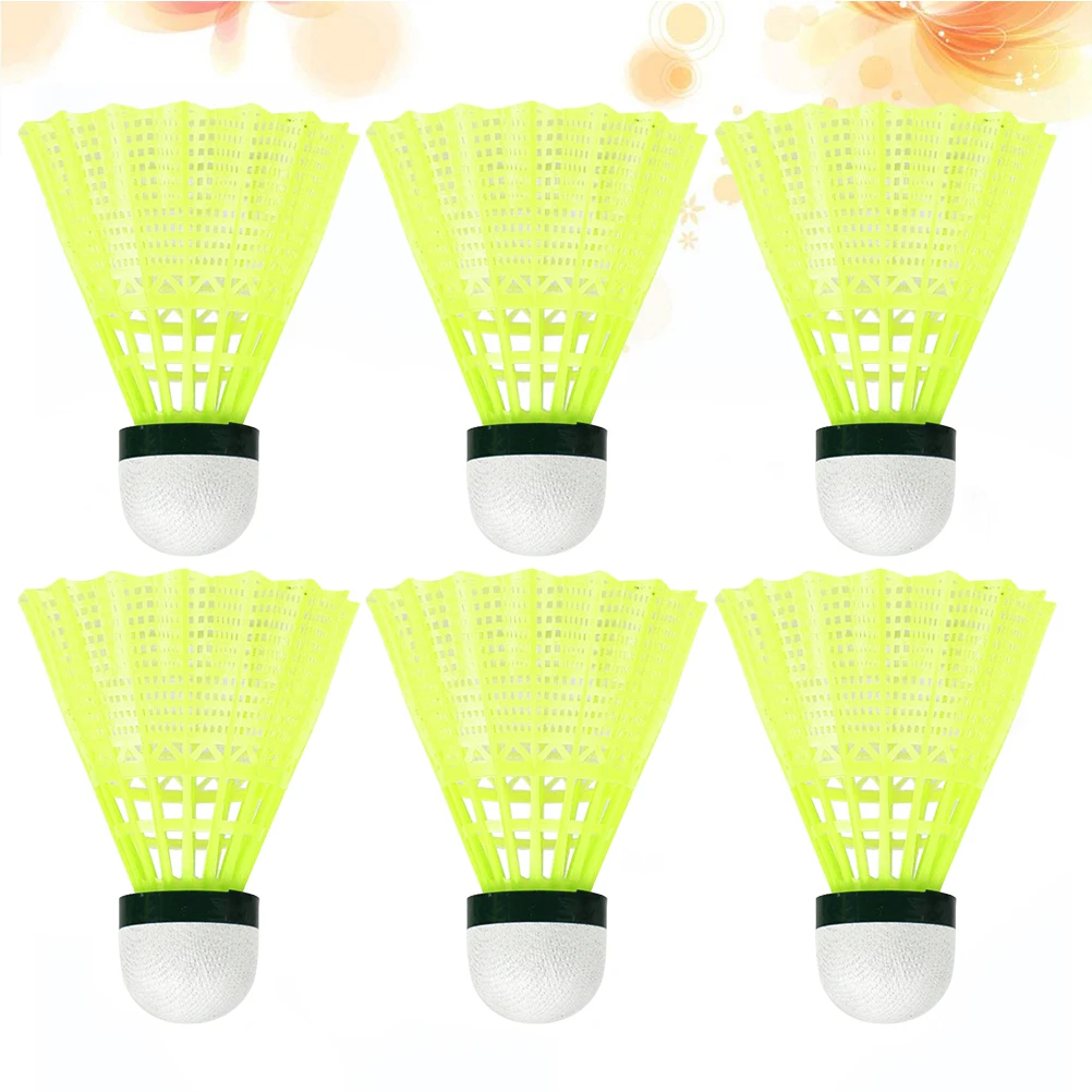 

6pcs Nylon Plastic Badminton Practical Shuttlecocks Sports Supplies Exercise Accessories for Indoor Outdoor Playing School
